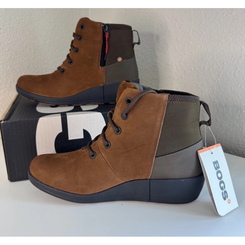 Bogs Vista Rugged Zip Women's Casual Boots, Cognac Multi, Waterproof Sz 10 NEW!
